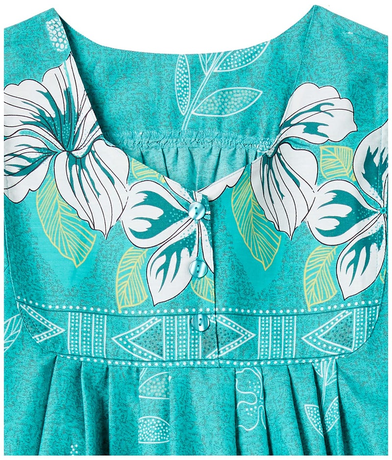 AmeriMark Womens Muumuu House Patio Dress â€“ Ladies Flowy Short Sleeve Sun Dress Lounger Gown Sleepwear - Jade - 1X - Image 5